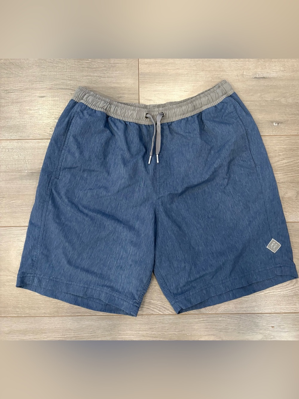 Free Fly Shorts Mens M Blue Hydro Short Drawstring Bamboo Blend 7"